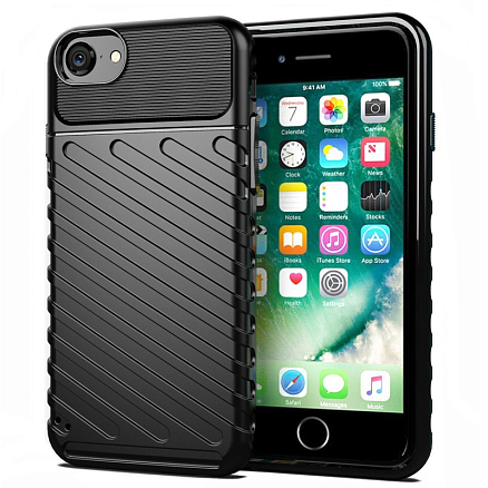 Чехол для iPhone 7, 8, SE 2020, 2022 гибридный Hurtel Thunder черный