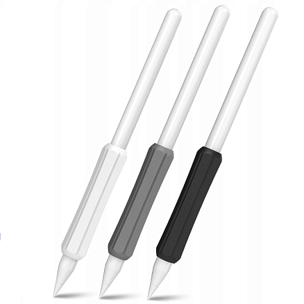 Держатель для Apple Pencil 1, 2, Huawei M-Pencil силиконовый Stoyobe черный, серый, белый 3 шт.
