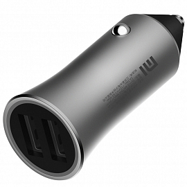 Зарядное устройство автомобильное с двумя USB входами 2.4А Xiaomi Mi Pro GDS4104GL (быстрая зарядка QC 3.0) серебристое
