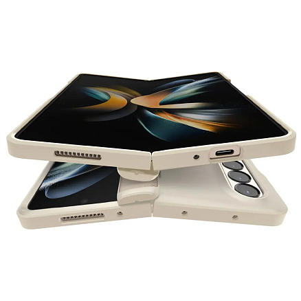 Чехол для Samsung Galaxy Z Fold 4 гибридный Spigen Slim Armor Pro бежевый