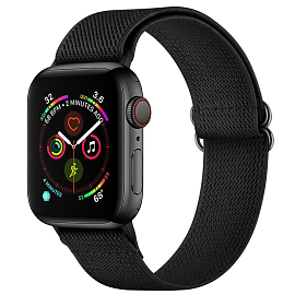 Ремешок-браслет для Apple Watch 4, 5, 6, 7, 8, SE, Ultra 42, 44, 45 и 49 мм текстильный Tech-Protect Mellow черный
