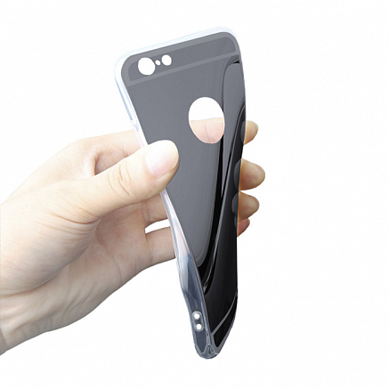 Чехол для iPhone 4, 4S гелевый GreenGo Mirror серый