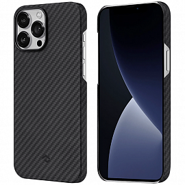 Чехол для iPhone 13 Pro кевларовый тонкий Pitaka MagEZ черно-серый
