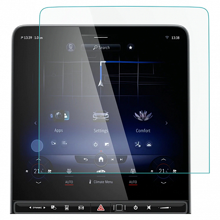 Защитное стекло для экрана мультимедиа системы автомобиля Mercedes S-Class 2021 Spigen EZ FIT прозрачное