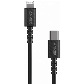 Кабель Lightning - Type-C длина 0.9 м 18W MFi Anker Powerline Select+ (быстрая зарядка) черный