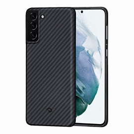 Чехол для Samsung Galaxy S21 кевларовый тонкий Pitaka MagEZ черно-серый