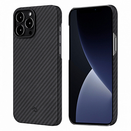 Чехол для iPhone 13 Pro Max кевларовый тонкий Pitaka MagEZ черно-серый