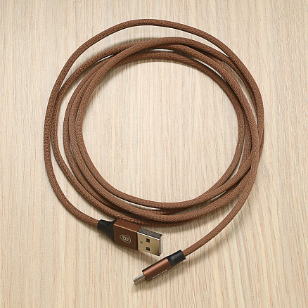 Кабель USB - MicroUSB для зарядки 1,5 м 2A плетеный Baseus Yiven коричневый