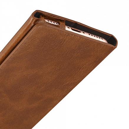 Чехол для iPhone 7, 8 кожаный - книжка Joyroom England коричневый