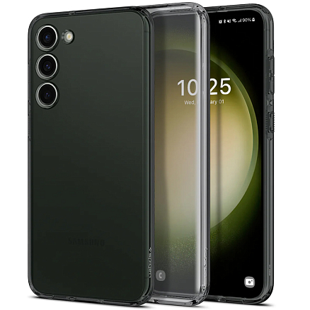 Чехол для Samsung Galaxy S23+ гелевый ультратонкий Spigen Liquid Crystal прозрачный черный