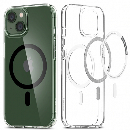 Чехол для iPhone 13 гибридный Spigen Ultra Hybrid MagSafe прозрачно-черный