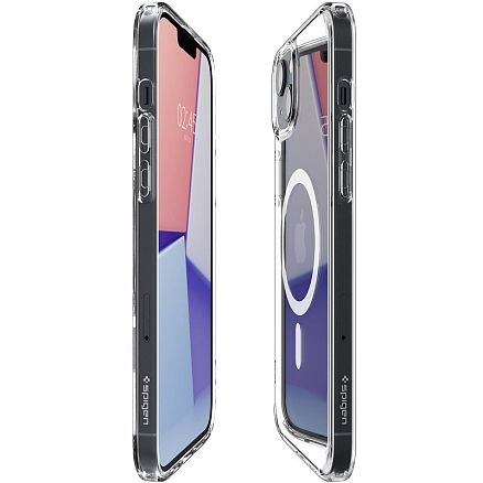 Чехол для iPhone 14 Plus гибридный Spigen Ultra Hybrid MagSafe прозрачно-белый