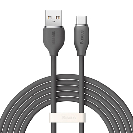 Кабель USB - Type-C для зарядки 2 м 100W Baseus Jelly Liquid черный