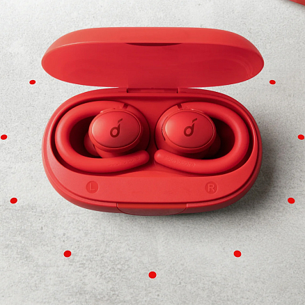Наушники TWS беспроводные Anker SoundСore Sport X10 вакуумные с микрофоном и активным шумоподавлением красные