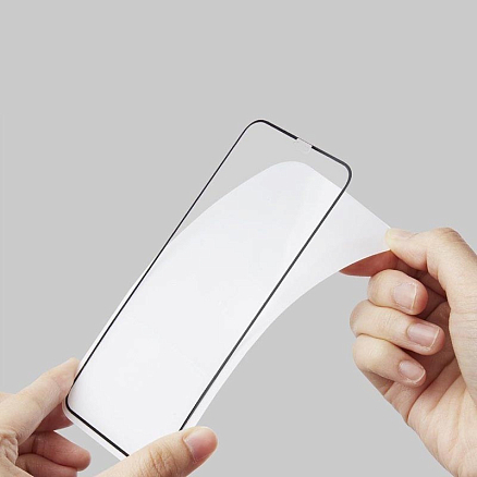 Защитное стекло для iPhone 12 Pro Max на весь экран противоударное Spigen Glass FC черное