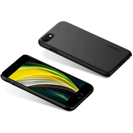Чехол для iPhone 7, 8, SE 2020, SE 2022 пластиковый Spigen Thin Fit черный