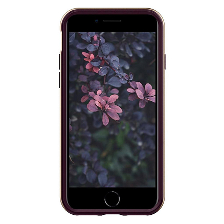 Чехол для iPhone 7, 8, SE 2020, SE 2022 гибридный Spigen Caseology Parallax бордовый