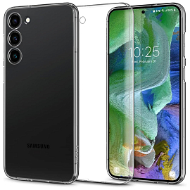 Чехол для Samsung Galaxy S23+ пластиковый ультратонкий Spigen AirSkin прозрачный