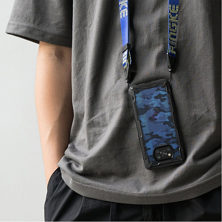 Чехол для Xiaomi Mi 11i, Poco F3 гибридный Ringke Fusion X Design Camo черный