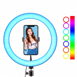 Кольцевая лампа диаметром 32 см с режимом RGB M-J33 черная
