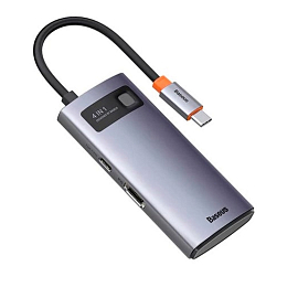 Переходник Type-C - USB 2.0, USB 3.0, HDMI, Type-C Baseus Metal Gleam серый