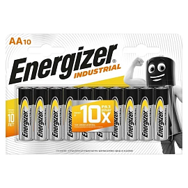 Батарейка LR6 Alkaline (пальчиковая большая AA) Energizer EN91 Industrial упаковка 10 шт.