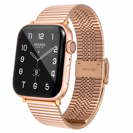 Ремешок-браслет для Apple Watch 42 и 44 мм металлический Nova Steel розовое золото