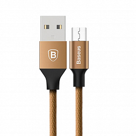 Кабель USB - MicroUSB для зарядки 1,5 м 2A плетеный Baseus Yiven коричневый