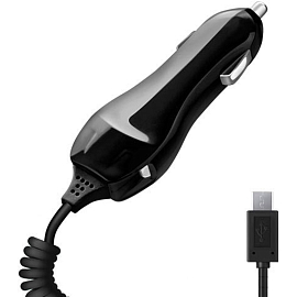 Зарядное устройство автомобильное 2.1A с MicroUSB кабелем 1,2 м Deppa 22124 черное
