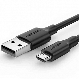 Кабель USB - MicroUSB для зарядки 3 м 2.4А Ugreen US289 (быстрая зарядка QC 3.0) черный
