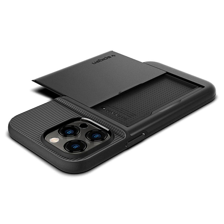 Чехол для iPhone 14 Pro гибридный со слотом для карты Spigen Slim Armor CS черный