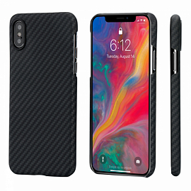 Чехол для iPhone XS Max кевларовый тонкий Pitaka MagEZ черно-серый