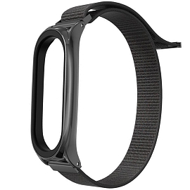 Сменный браслет для Xiaomi Mi Smart Band 5, 6 текстильный Tech-Protect Nylon черный