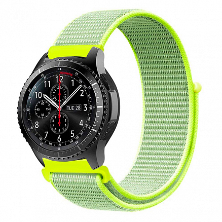 Ремешок-браслет для Samsung Galaxy Watch 42 мм, Active, Active 2 40 мм и 44 мм текстильный Nova Nylon Loop кислотно-желтый