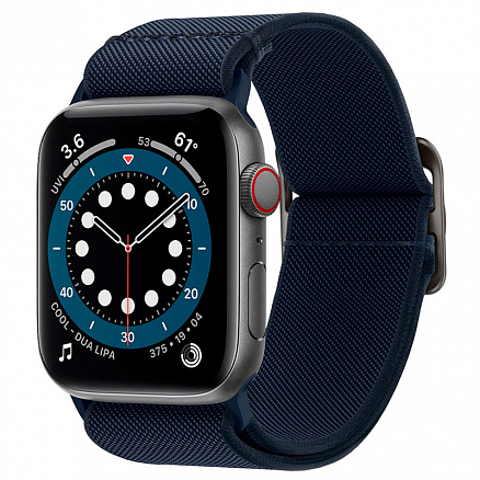 Ремешок-браслет для Apple Watch 42 и 44 мм текстильный Spigen Fit Lite темно-синий