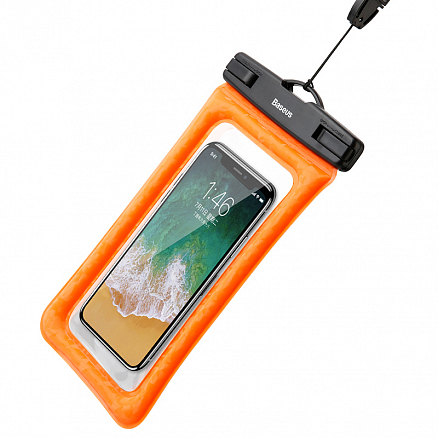 Водонепроницаемый чехол для телефона до 6 дюймов Baseus Air оранжевый