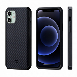 Чехол для iPhone 12 Mini гибридный для экстремальной защиты Pitaka MagEZ Pro 2 черно-серый