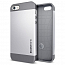 Чехол для iPhone 5, 5S, SE гибридный тонкий Spigen SGP Slim Armor S серо-серебристый