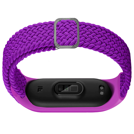 Сменный браслет для Xiaomi Mi Smart Band 3, 4, 5, 6 текстильный Hurtel Fabric фиолетовый