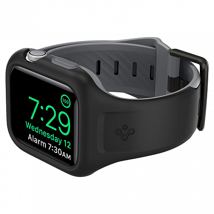 Чехол с ремешком для Apple Watch 40 мм гелевый Spigen Liquid Air Pro черный