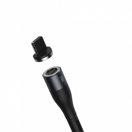 Кабель USB - Lightning для зарядки iPhone 1 м 2.4А магнитный плетеный Baseus Zinc черный