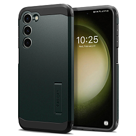 Чехол для Samsung Galaxy S23 гибридный для экстремальной защиты Spigen Tough Armor темно-зеленый