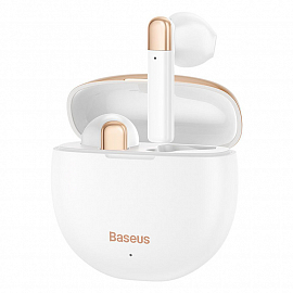Наушники TWS беспроводные Bluetooth Baseus Encok W2 AirNora вкладыши с микрофоном белые